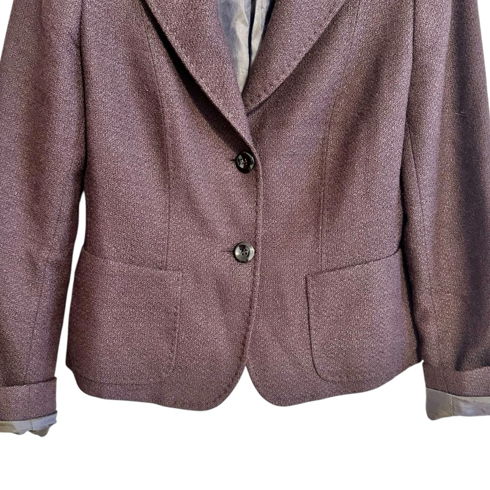 MaxMara Women’s Wool Cropped Blazer Jacket Size 6 Purple - Picture 4 of 11